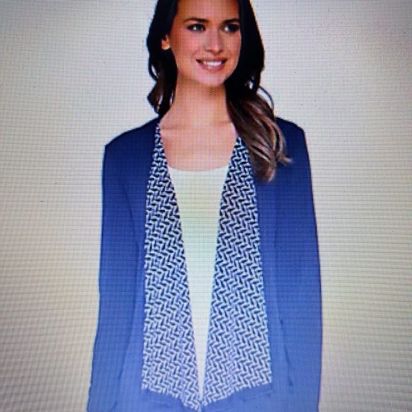 Susan Graver Liquid Knit Reversible Blazer & Printed Tank - Picture 7 of 9